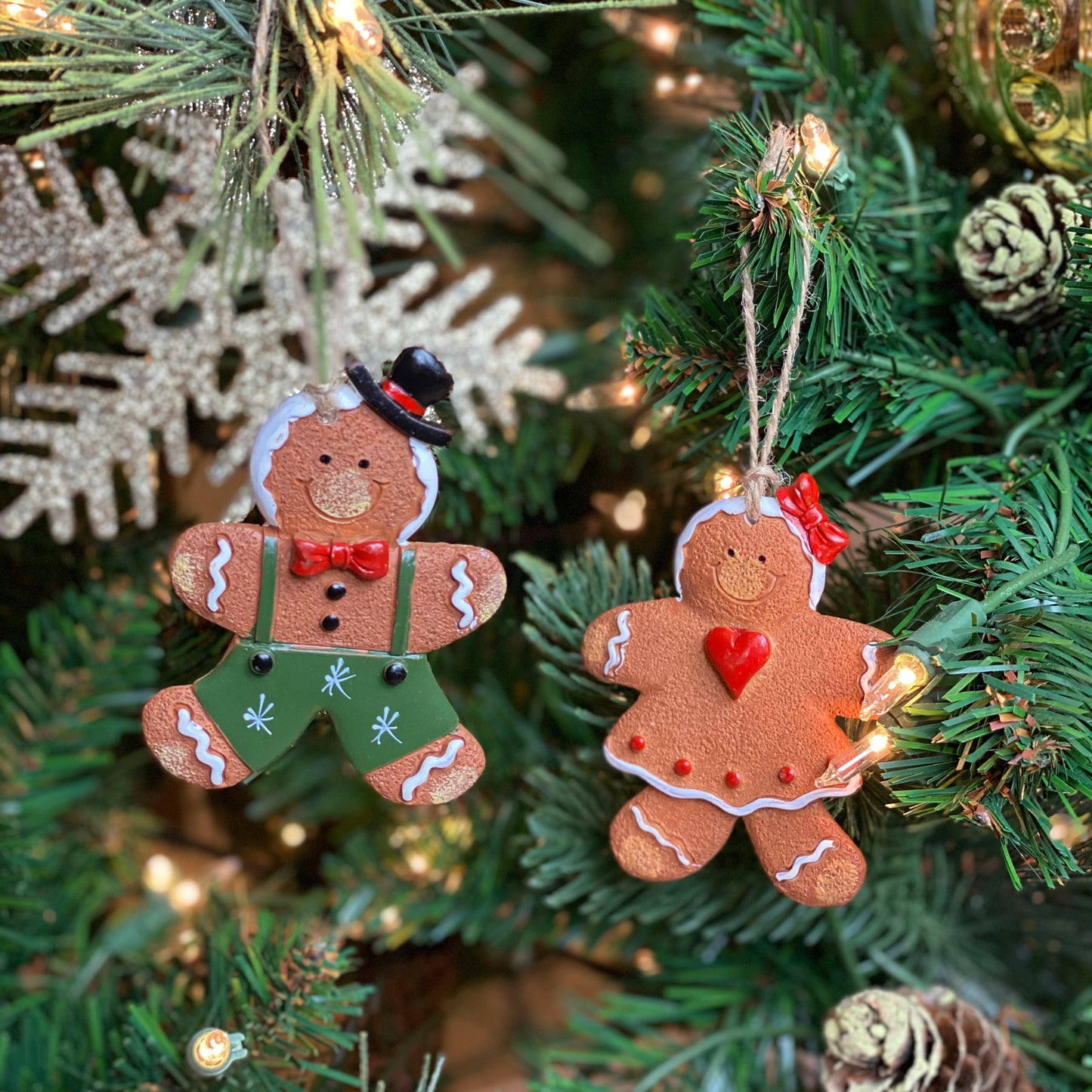 Gingerbread Man Christmas Ornaments, Set of 6