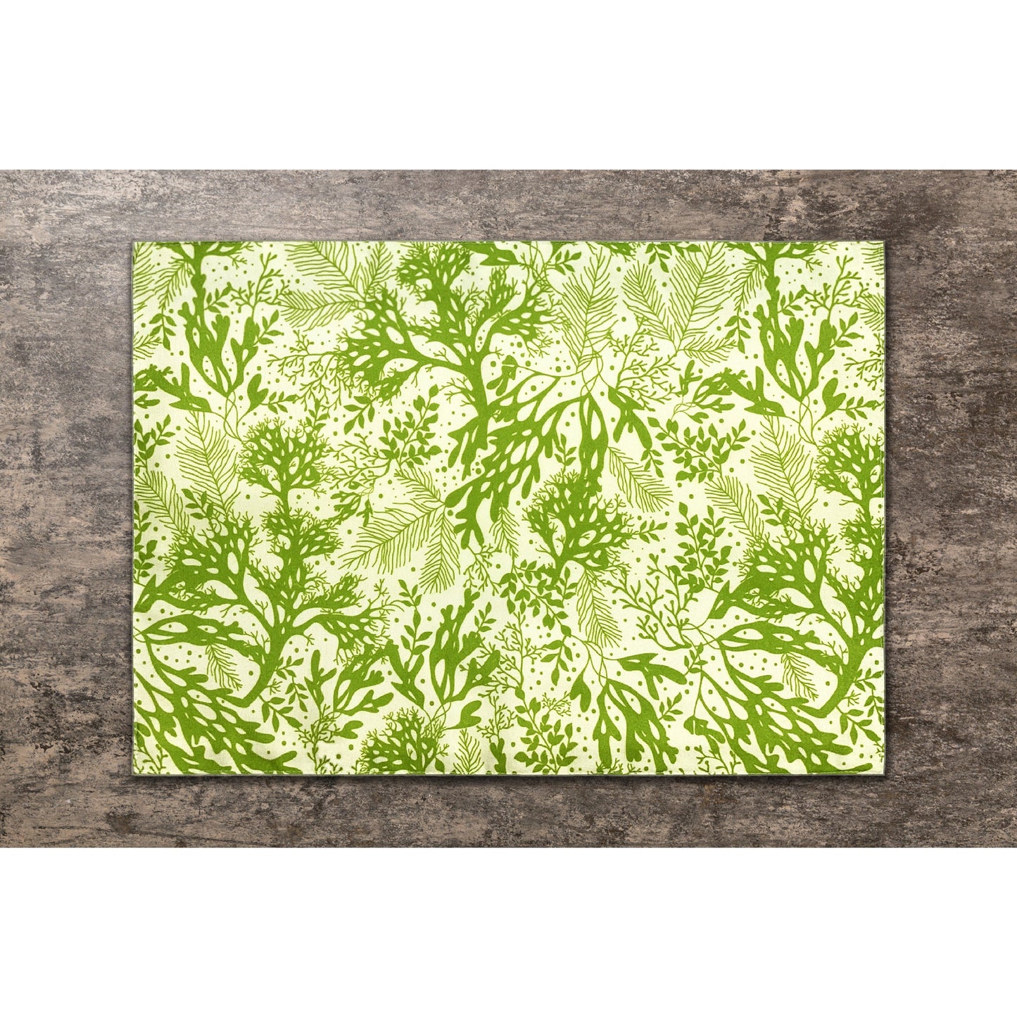 Set of 4 Summer Plants Placemat, Green Branches and Leaves Pattern, Machine washable Cotton Placemat